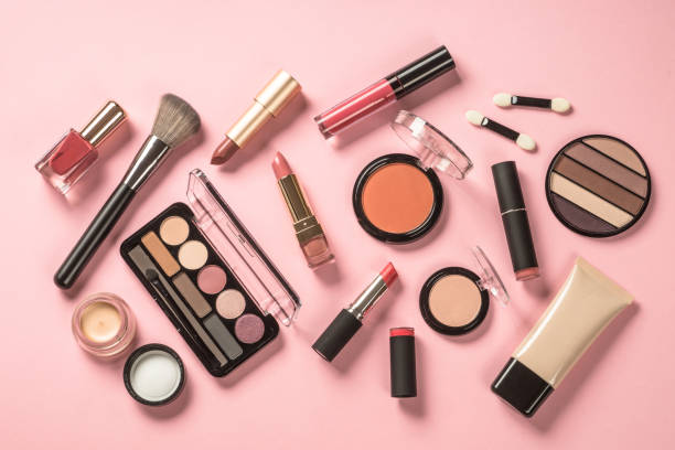 Assortment of cosmetics and personal care makeup products