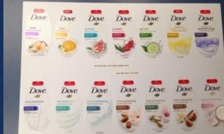 Dove planogram and retail shelf set